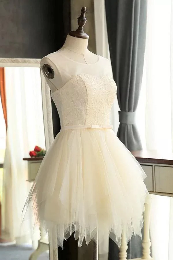 Mini Charming Tulle Short Prom Dresses Homecoming Dresses - Image 3
