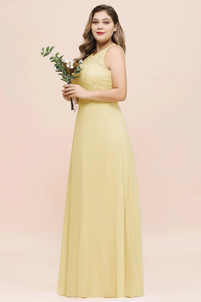Plus Size Floral A-line Bridesmaid Dress Sleeveless Evening Maxi Dress for Girls Women - Image 7