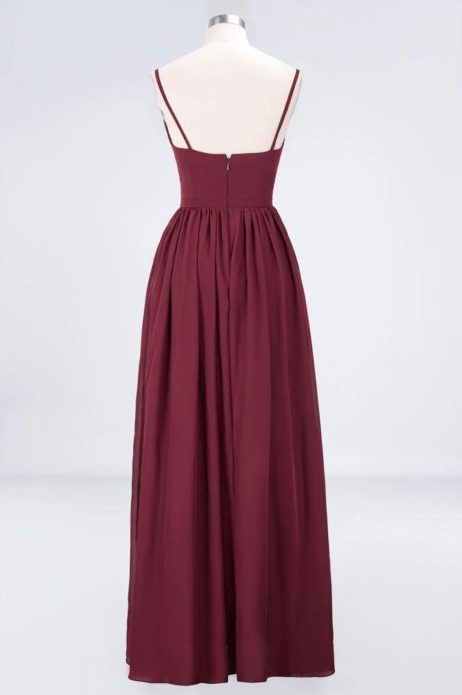 Sexy Double Deep V-Neck Ruffles Sleeveless Bridesmaid Dress Chiffon Side Split Evening Party Dress - Image 10
